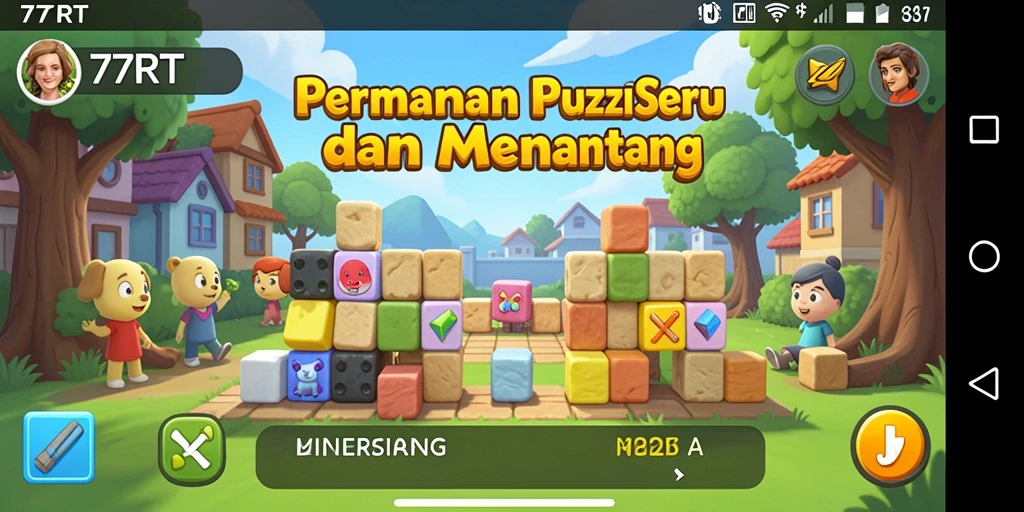 Tampilan gameplay menarik dalam permainan Puzzle 77RT.