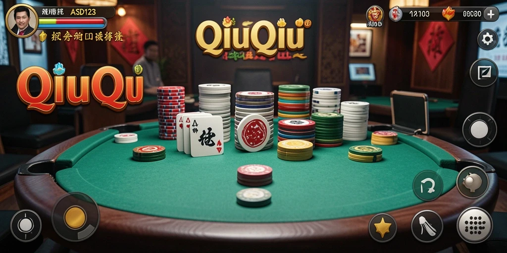 Screenshot gameplay ASD123 menampilkan momen seru dalam permainan QiuQiu.