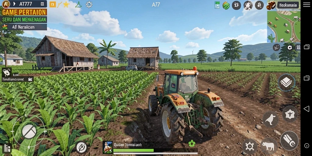 Tampilan pertanian yang indah dalam gameplay AT777.