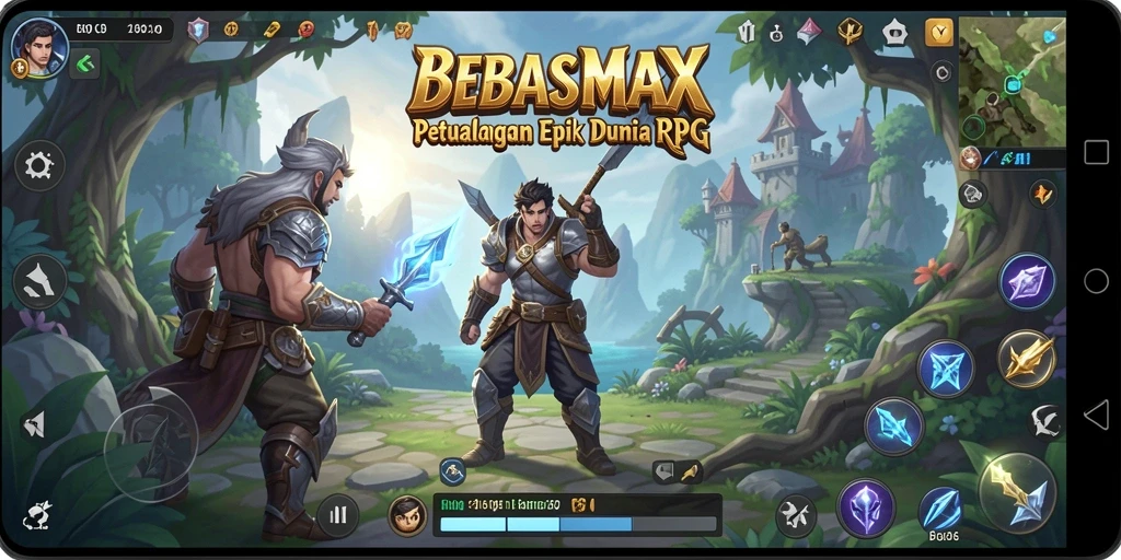 Tampilan gameplay BEBASMAX dengan aksi petualangan RPG yang mendebarkan.