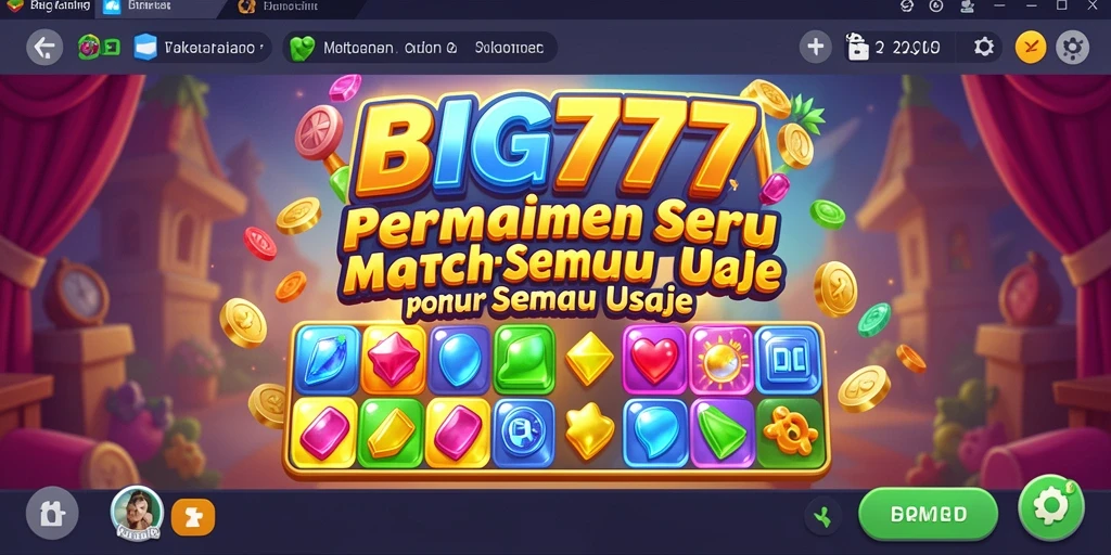 Screenshot gameplay BIG777 menampilkan serunya permainan Match-3.