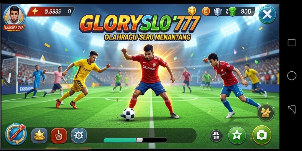 Tampilan gameplay menarik dari GLORYSLOT777 dengan aksi olahraga.