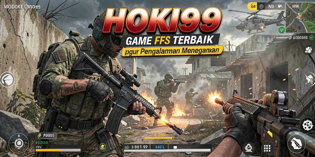 Screenshot HOKI99 menunjukkan aksi gameplay FPS yang intens.