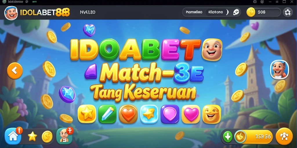 Tangkapan layar <strong>IDOLABET88</strong> menampilkan gameplay Match-3 yang seru dan berwarna.