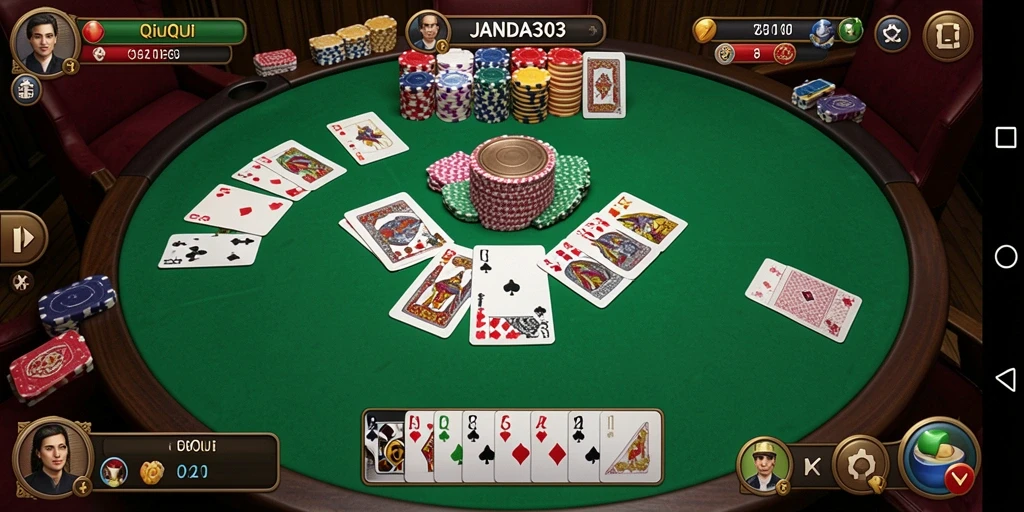 Screenshot JANDA303 menampilkan gameplay QiuQiu yang mendebarkan.