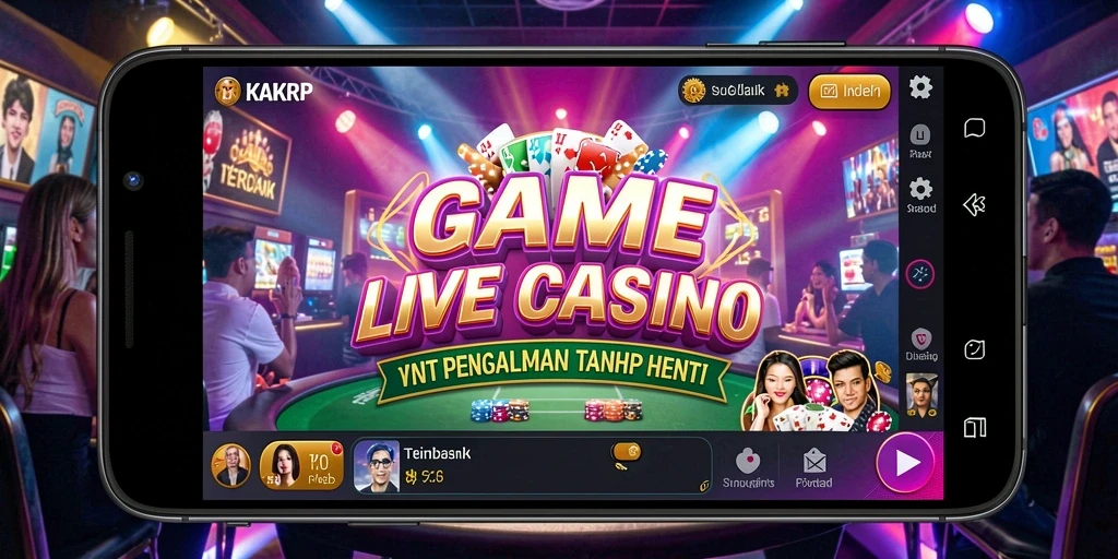Tampilan gameplay KAKRP dengan dealer langsung yang interaktif.