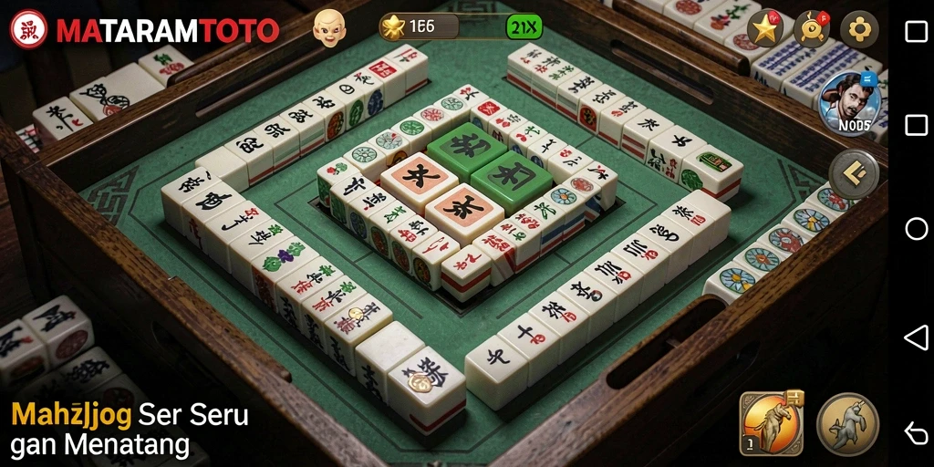 Tampilan permainan Mahjong yang menarik dan penuh warna.