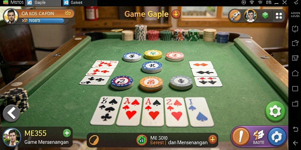 Tampilan permainan Gaple yang menegangkan di ME355.