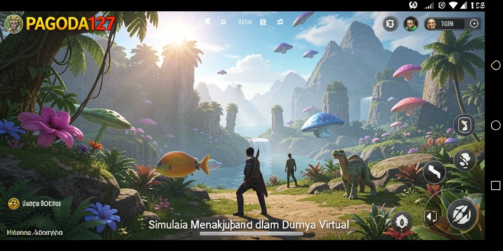 Tangkapan layar gameplay PAGODA127 yang menunjukkan interaksi karakter di dunia virtual.