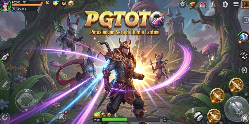 Screenshot utama PGTOTO menampilkan momen gameplay penuh aksi dan petualangan.