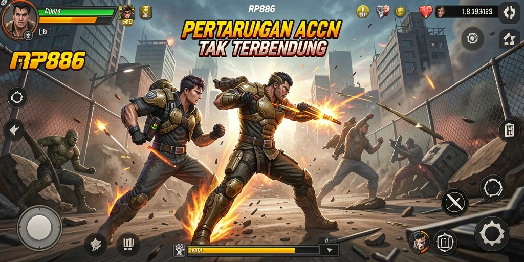 Screenshot dari gameplay seru RP886 dengan aksi pertarungan mendebarkan.