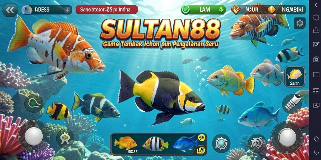 Tampilan gameplay SULTAN88 yang menampilkan aksi menembak ikan.
