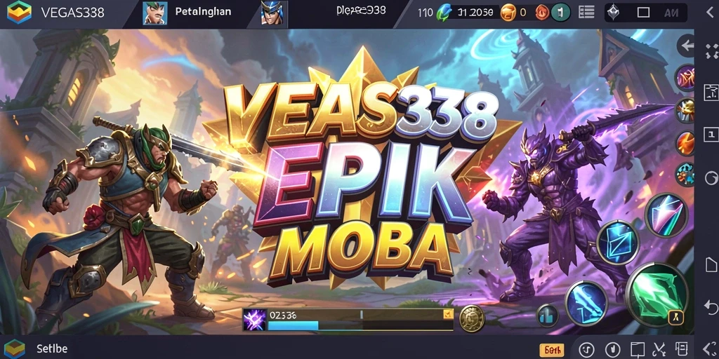 Tangkapan layar utama dari gameplay MOBA yang menarik