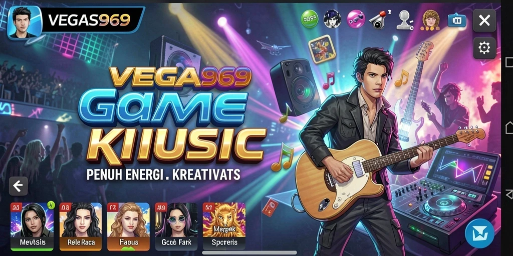 Tampilan gameplay seru dari VEGAS969 yang menawarkan pengalaman musik interaktif.