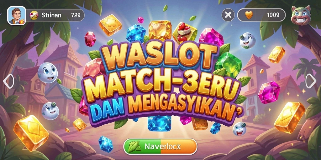 Tangkapan layar gameplay WASLOT yang menampilkan keseruan Match-3.